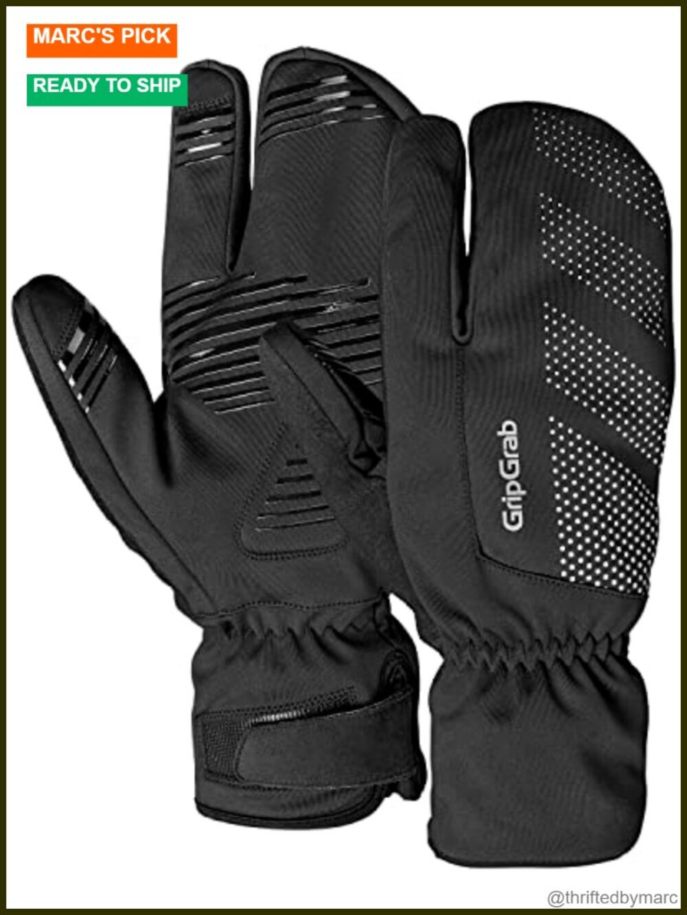 Windproof Deep Winter Lobster Cycling Gloves Padded Fleece Lining